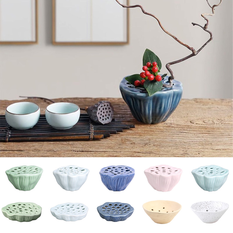 Ikebana Vase Kenzan - 1 adet Çin Tarzı Lotus Şekli