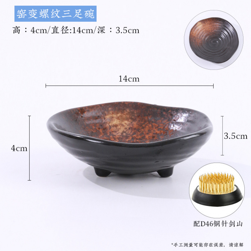 Retro Zen Seramik Üç Ayaklı Çi - Ikebana Vase Kenzan incelemesi ve fiyatı